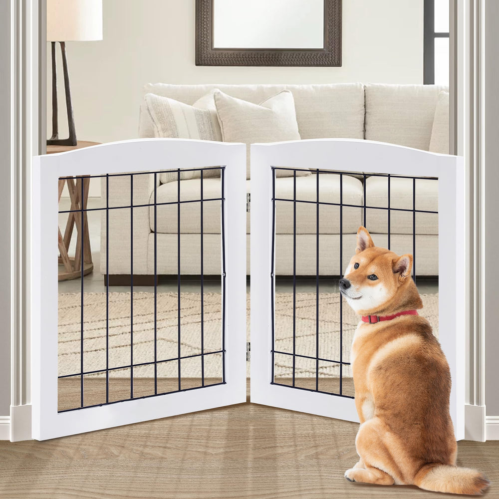 LZRS Portón para perros plegable interior, ideal para contener mascotas en puertas y pasillos.