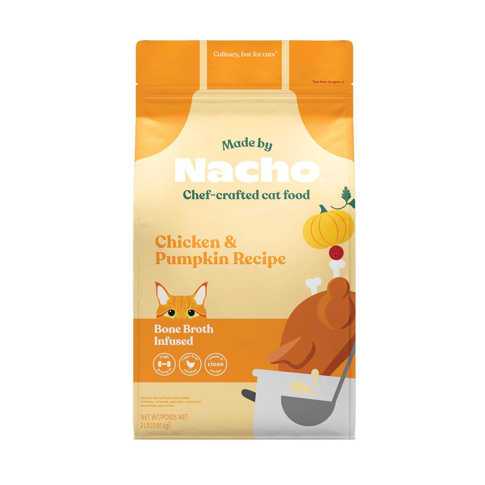 Made by Nacho, bolsa abierta de kibble para gatos con textura crujiente ideal para comedores exigentes