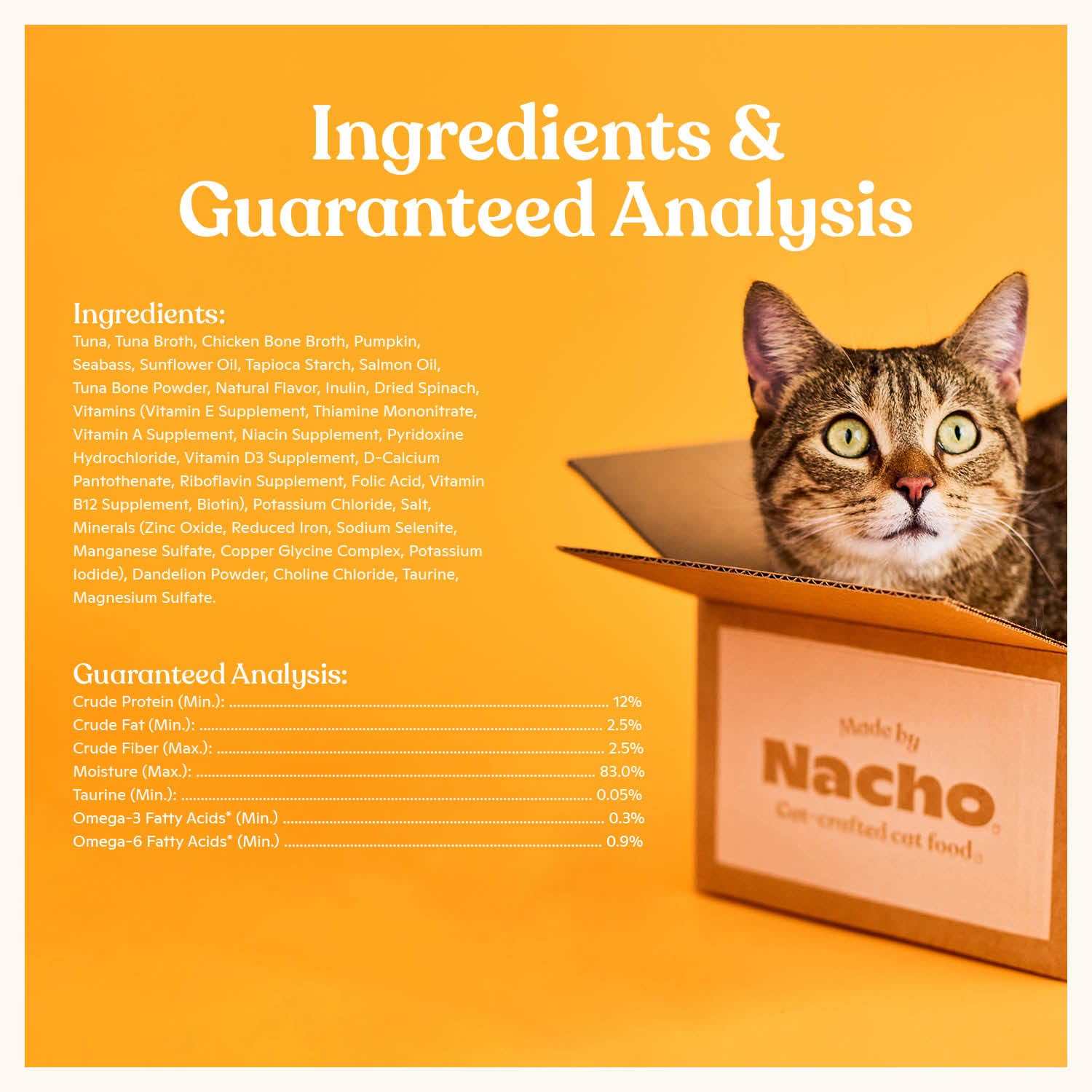 Made by Nacho ingredientes sin colorantes artificiales para una dieta limpia.