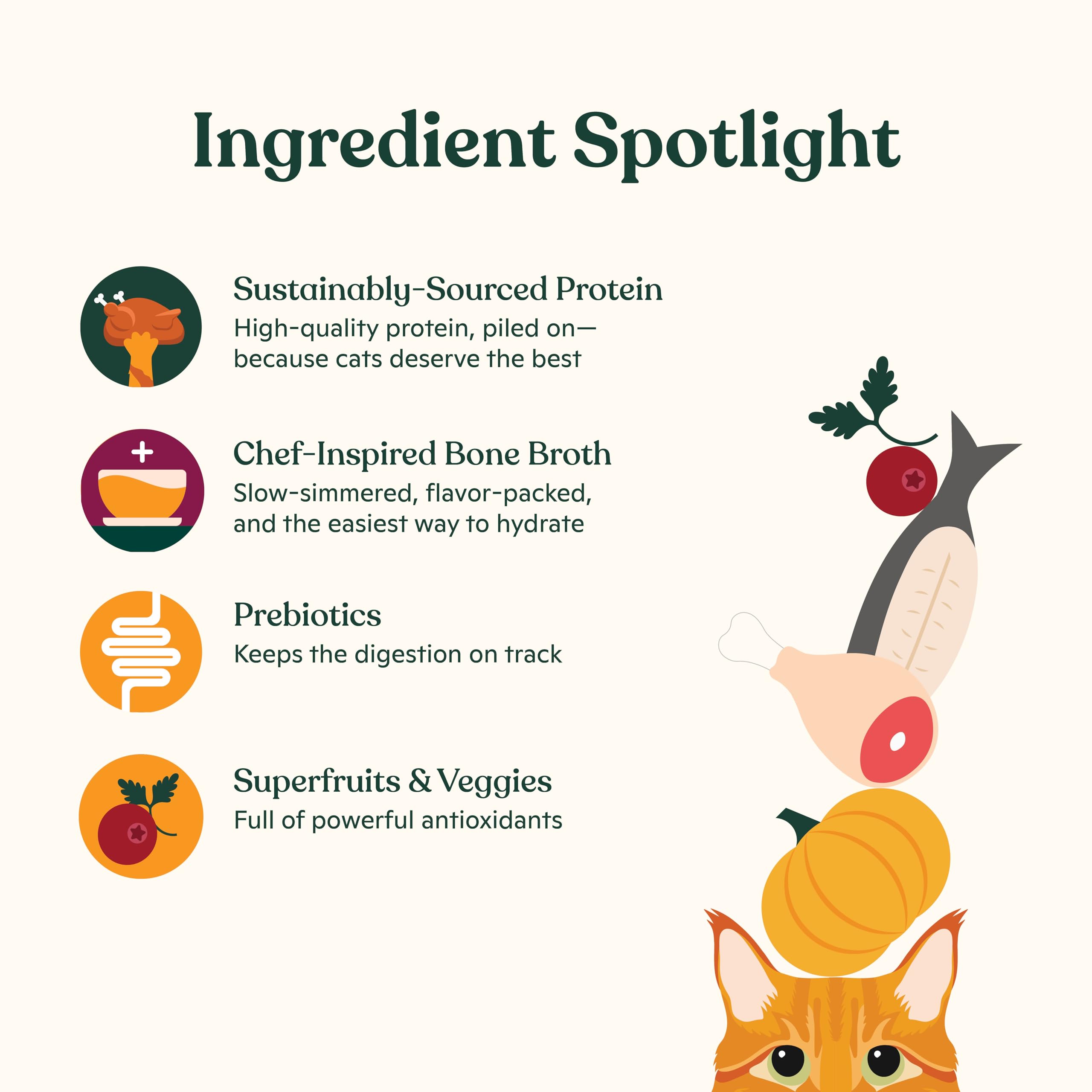 Made by Nacho: prebióticos para apoyar la digestión felina.