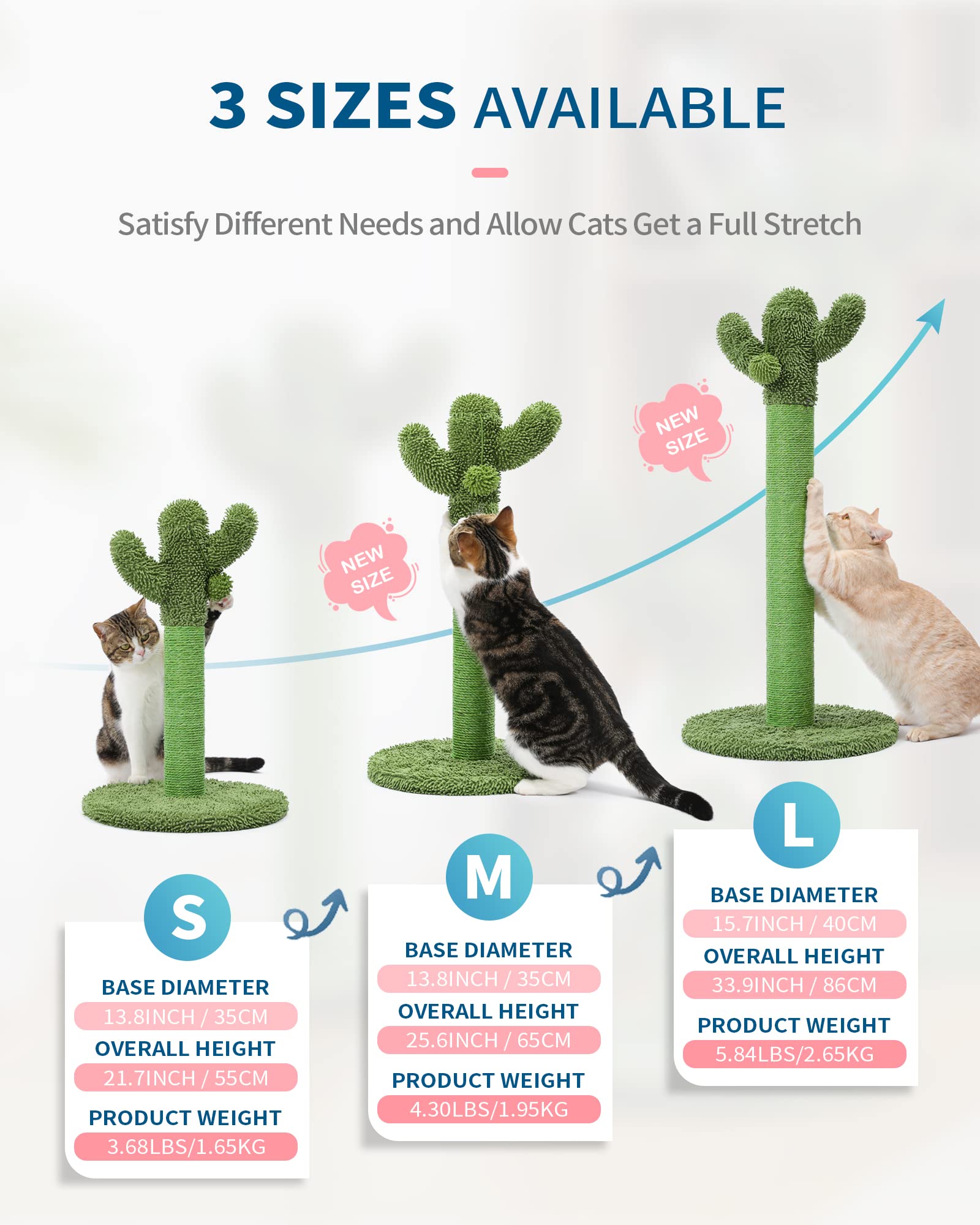 Made4Pets arbol gato verde cactus con bola colgante para jugar