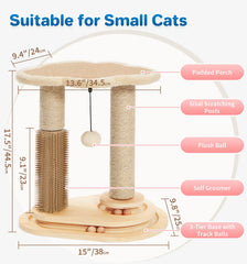 MADE 4 PETS autolimpieza para gatos, cepillado suave que cuida la piel