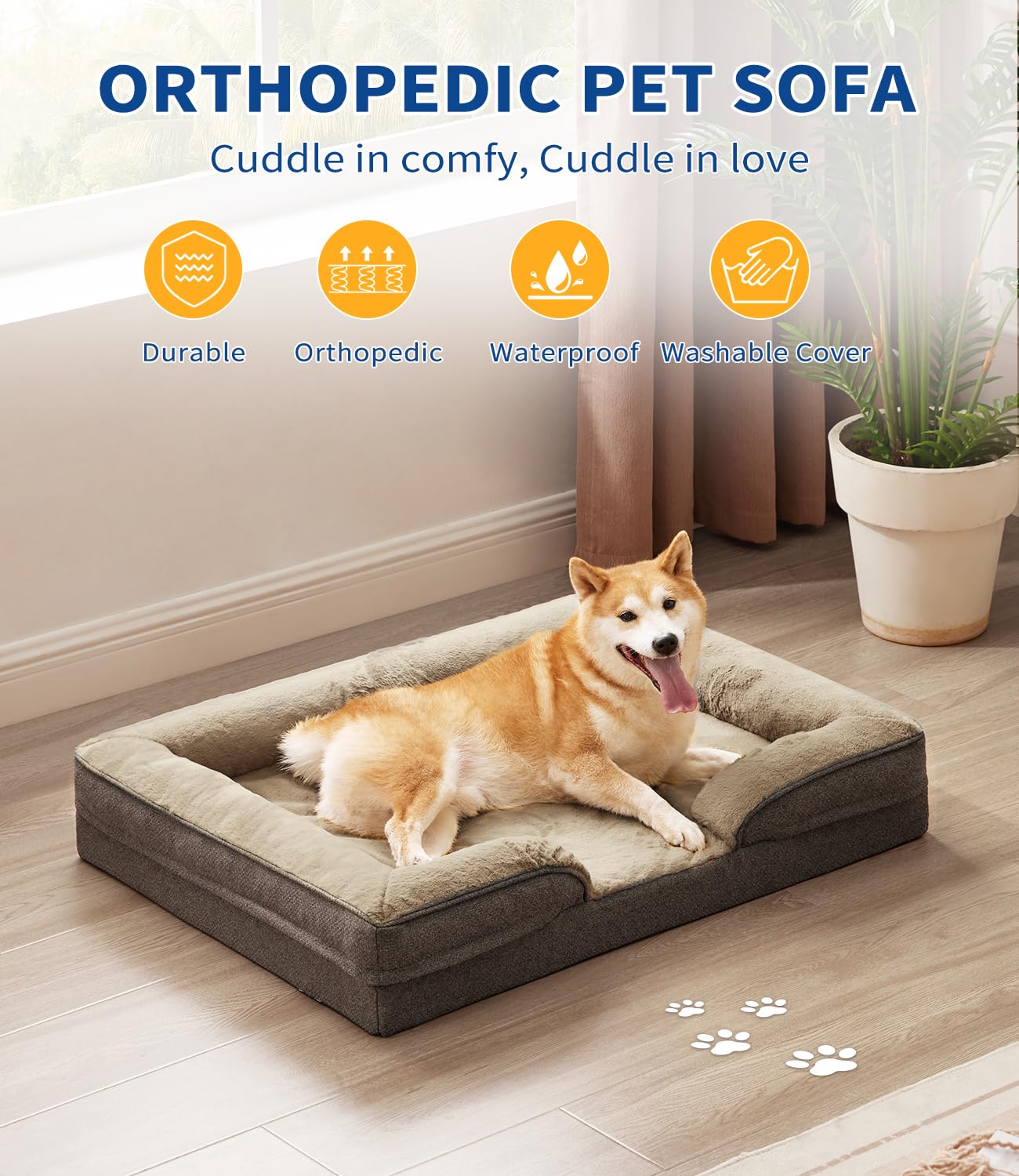 Made4pet espuma-panales-perro-grande distribuye presión para un sueño cómodo