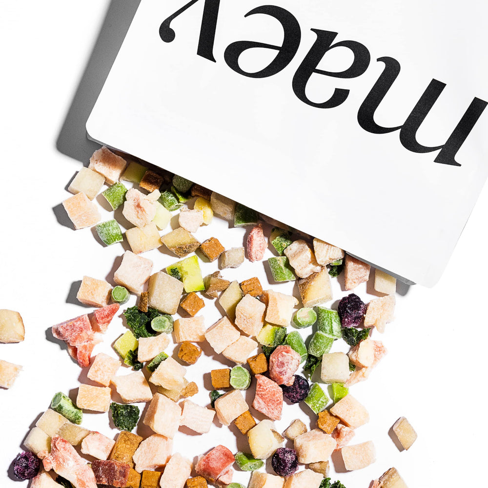 Maev alimento para perros con frutas y verduras enteras
