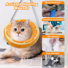 Collar Maiiu suave para gatos, color naranja, talla mediana, cómodo durante el reposo diario.