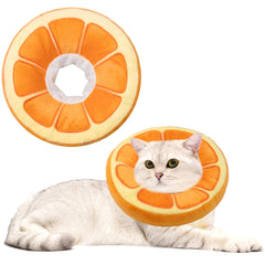 Collar Maiiu suave para gatos, color naranja, ayuda a evitar lamer heridas con comodidad.