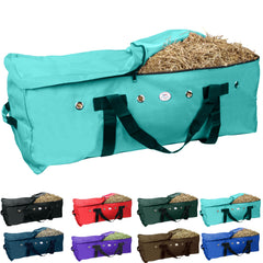 Majestic Ally bolsa heno 1200D, frontal turquesa para almacenamiento ordenado.