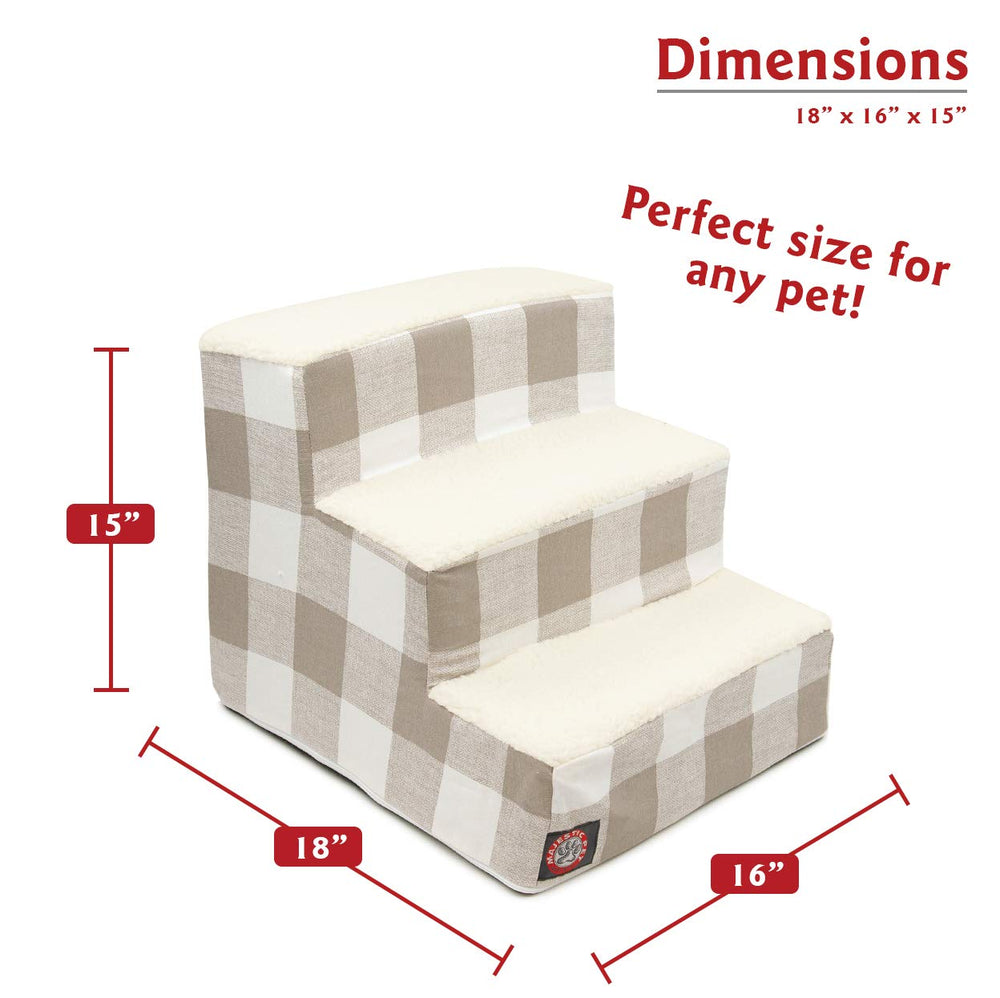 Majestic Pet Anderson Check: dimensiones 18x15x16, tamaño ideal para mascotas.