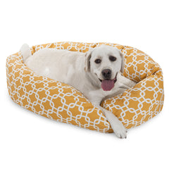 Majestic Pet cama bagel amarilla de 40 pulgadas para perros grandes