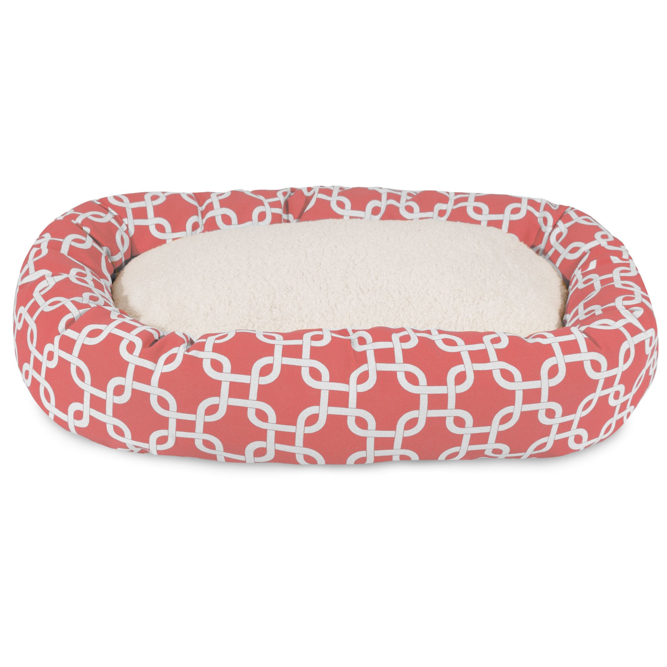 Majestic Pet Cama donut Sherpa, detalle suave que abraza al perro al dormir.