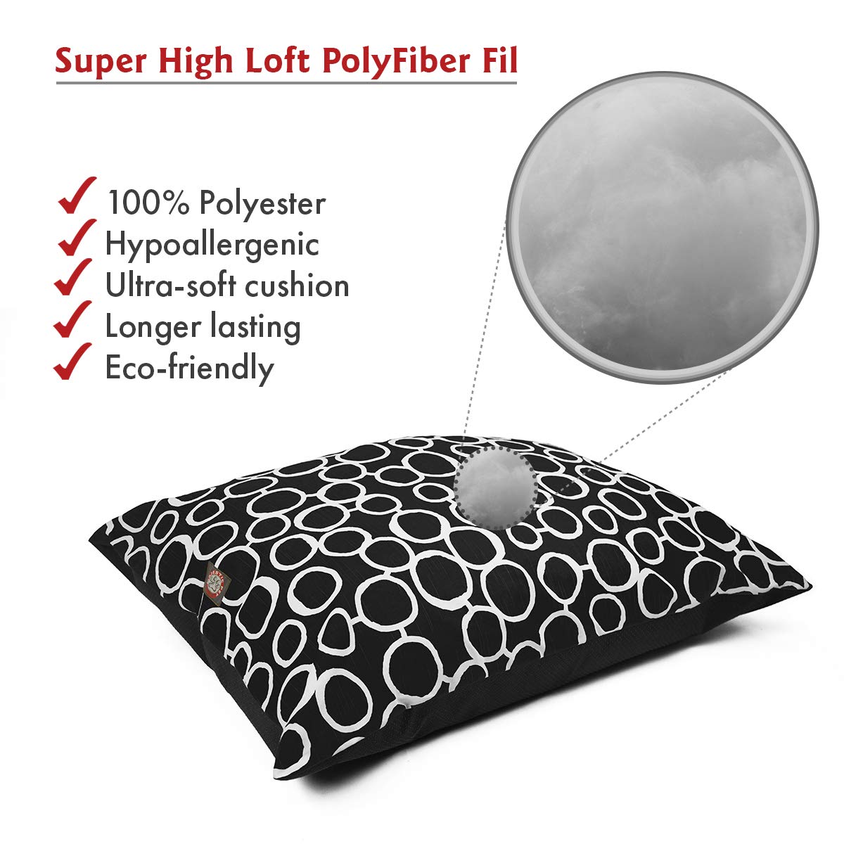 Majestic Pet cama para perro acolchado alto loft para mayor confort.