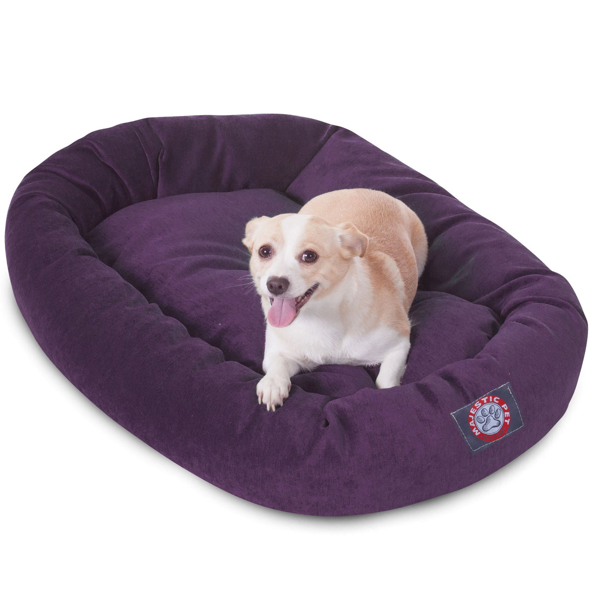 Cama Majestic Pet donut berenjena para perros, comodidad y estilo en casa