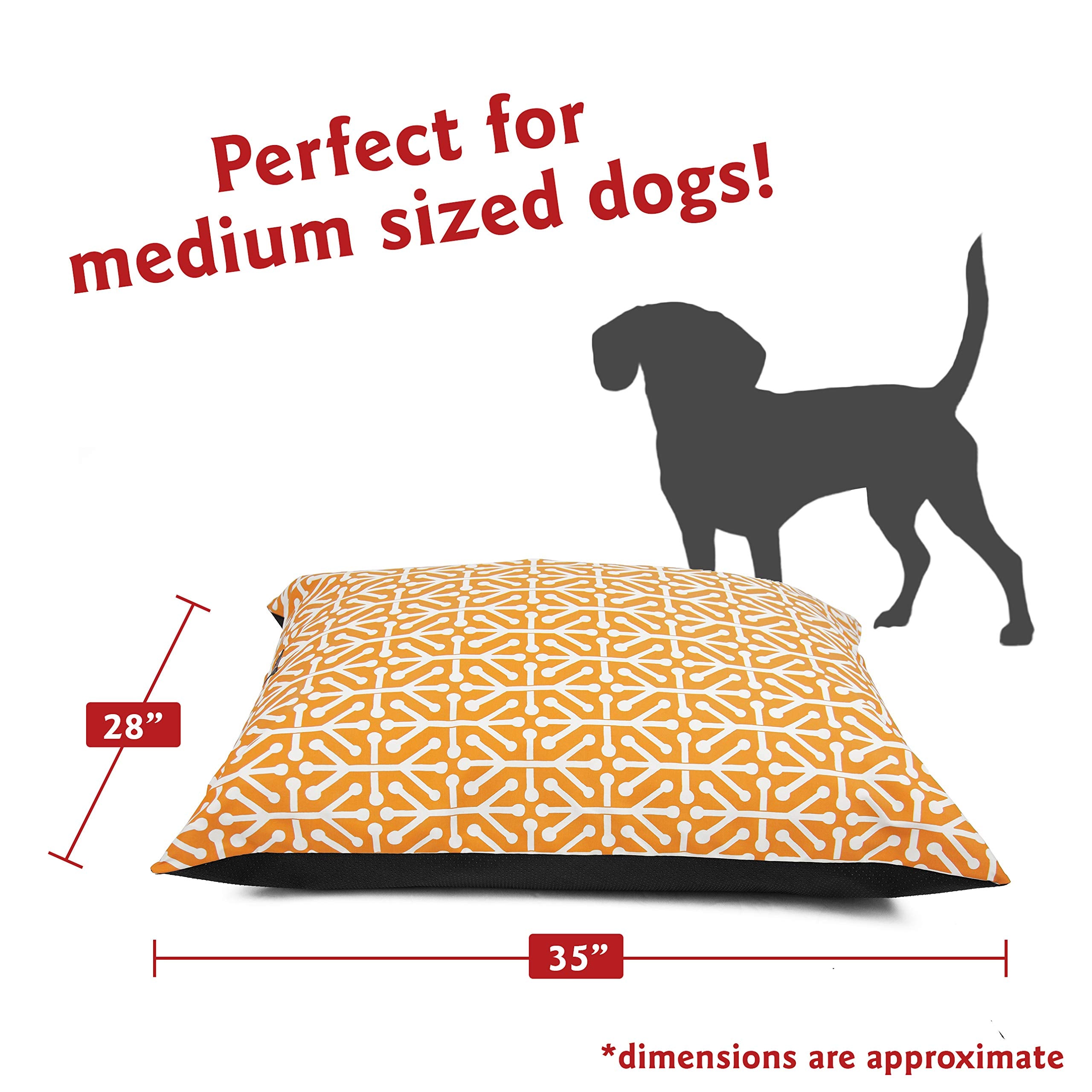 Cama Majestic Pet Aruba Amarilla, detalle acolchado para mayor apoyo.