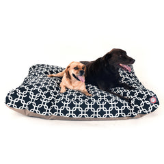 Cama Majestic Pet para perro, rectangular grande con rayas negras, ideal para interiores