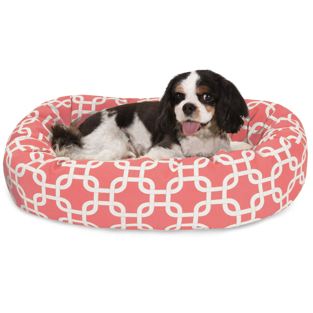 Majestic Pet Cama redonda Sherpa coral para perro, descanso cálido.