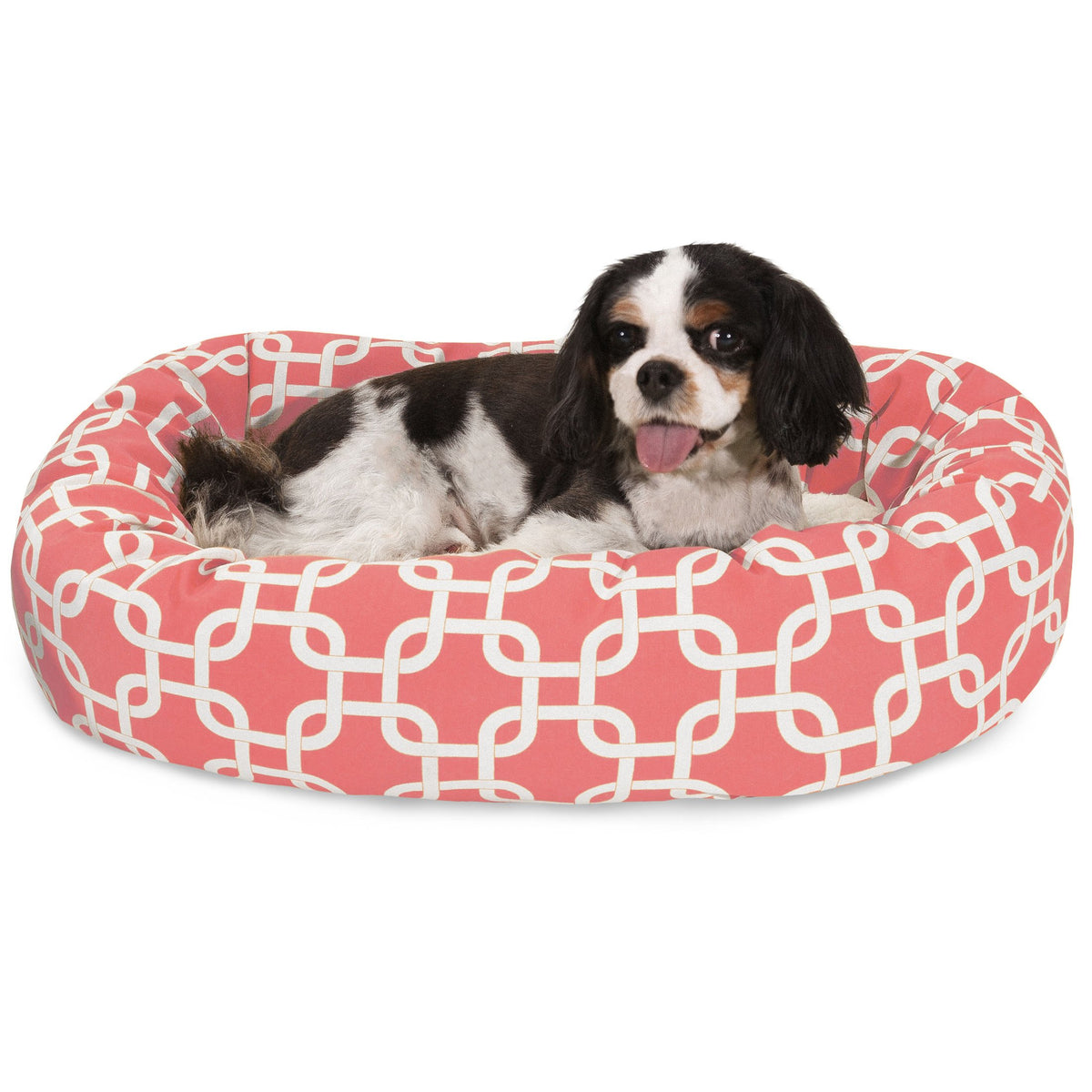 Majestic Pet Cama redonda Sherpa coral para perro, descanso cálido.