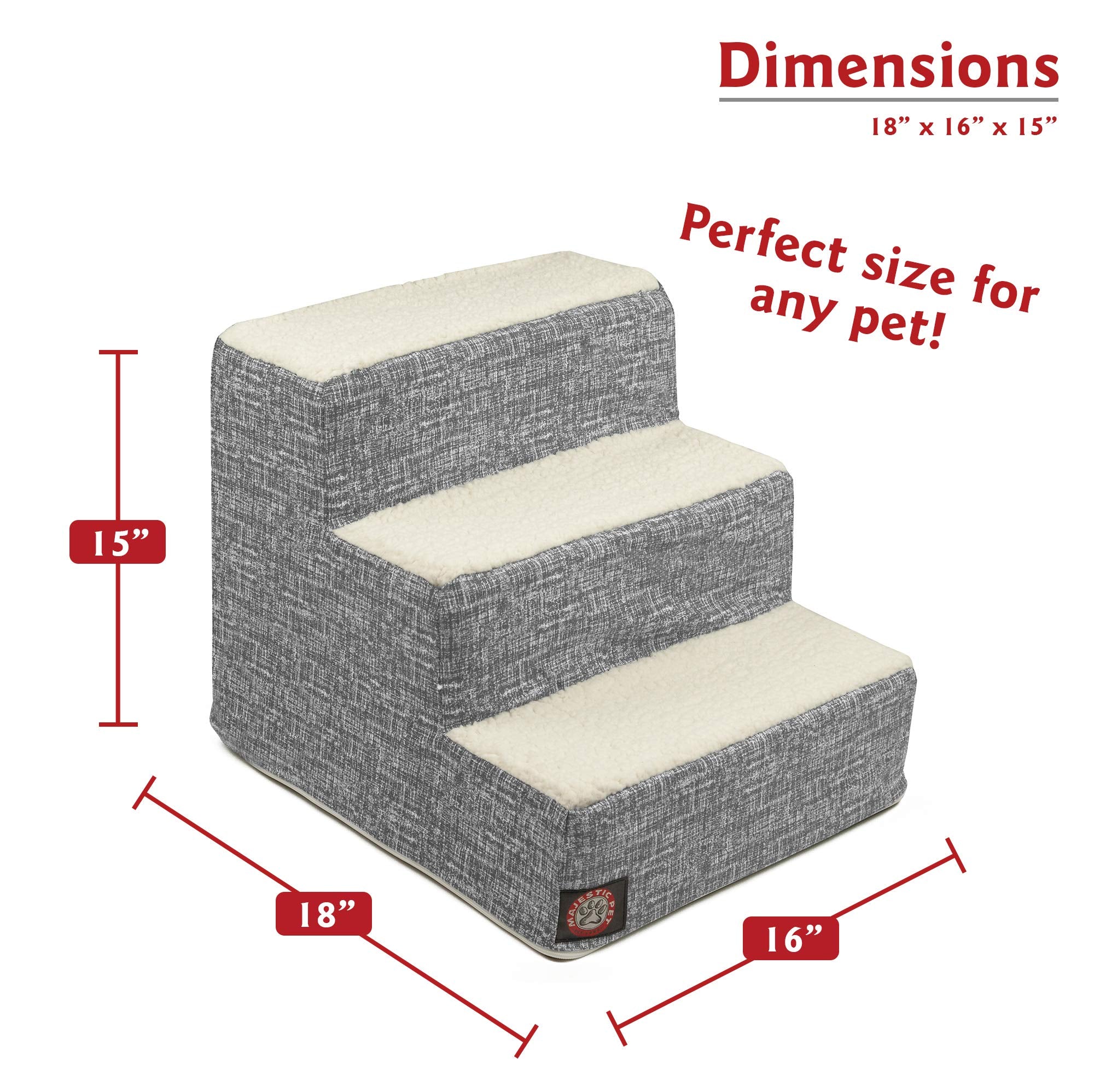 Detalle de la funda lavable de las escaleras Majestic Pet.