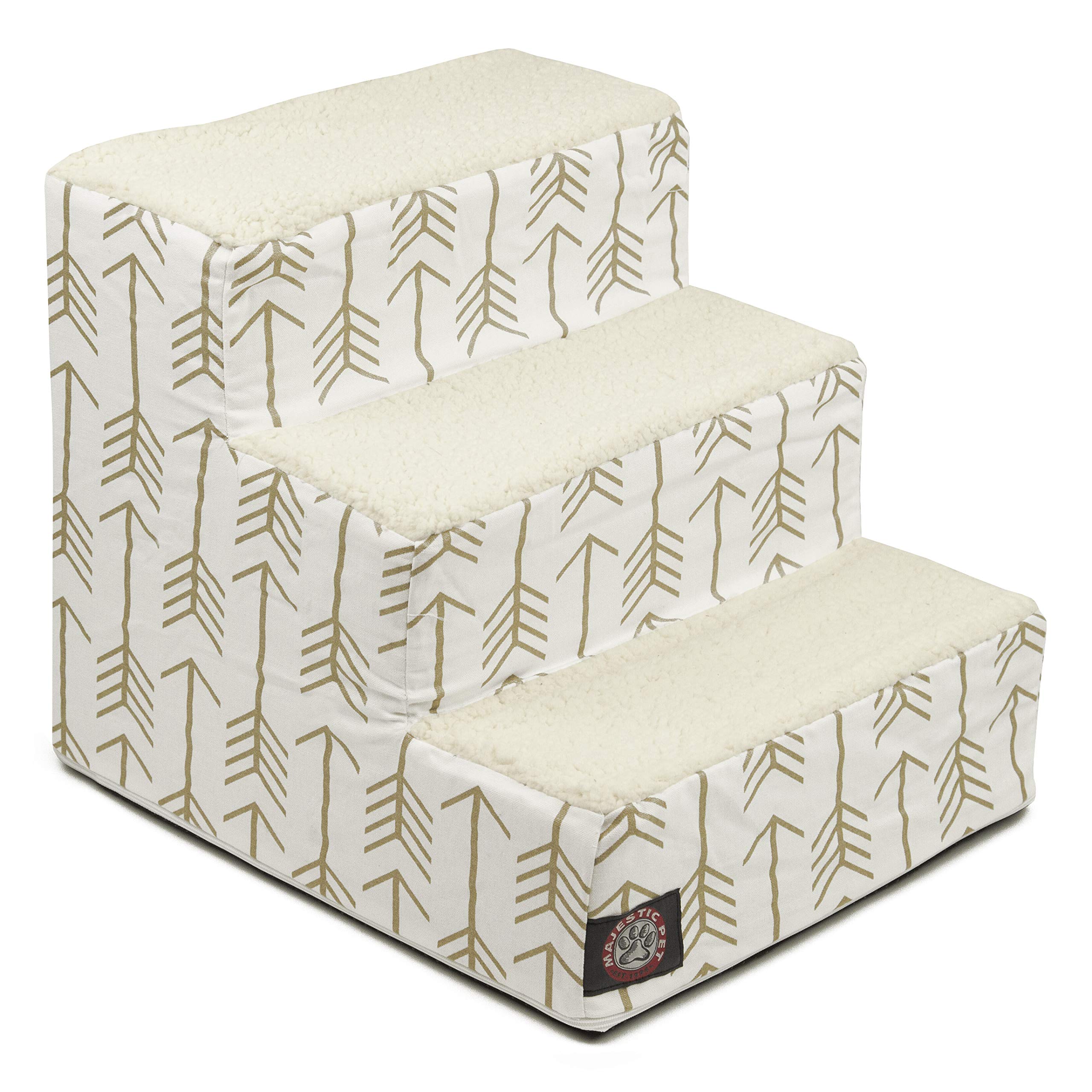 Majestic Pet escalones 3 pasos para perros pequeños, acceso seguro a la cama alta.