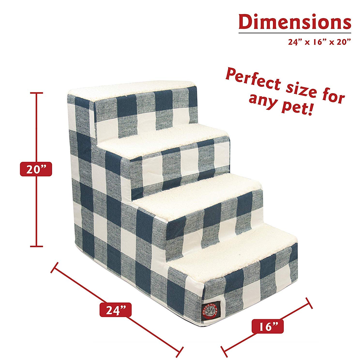 Escalera con funda lavable Navy Majestic Pet, limpieza fácil.