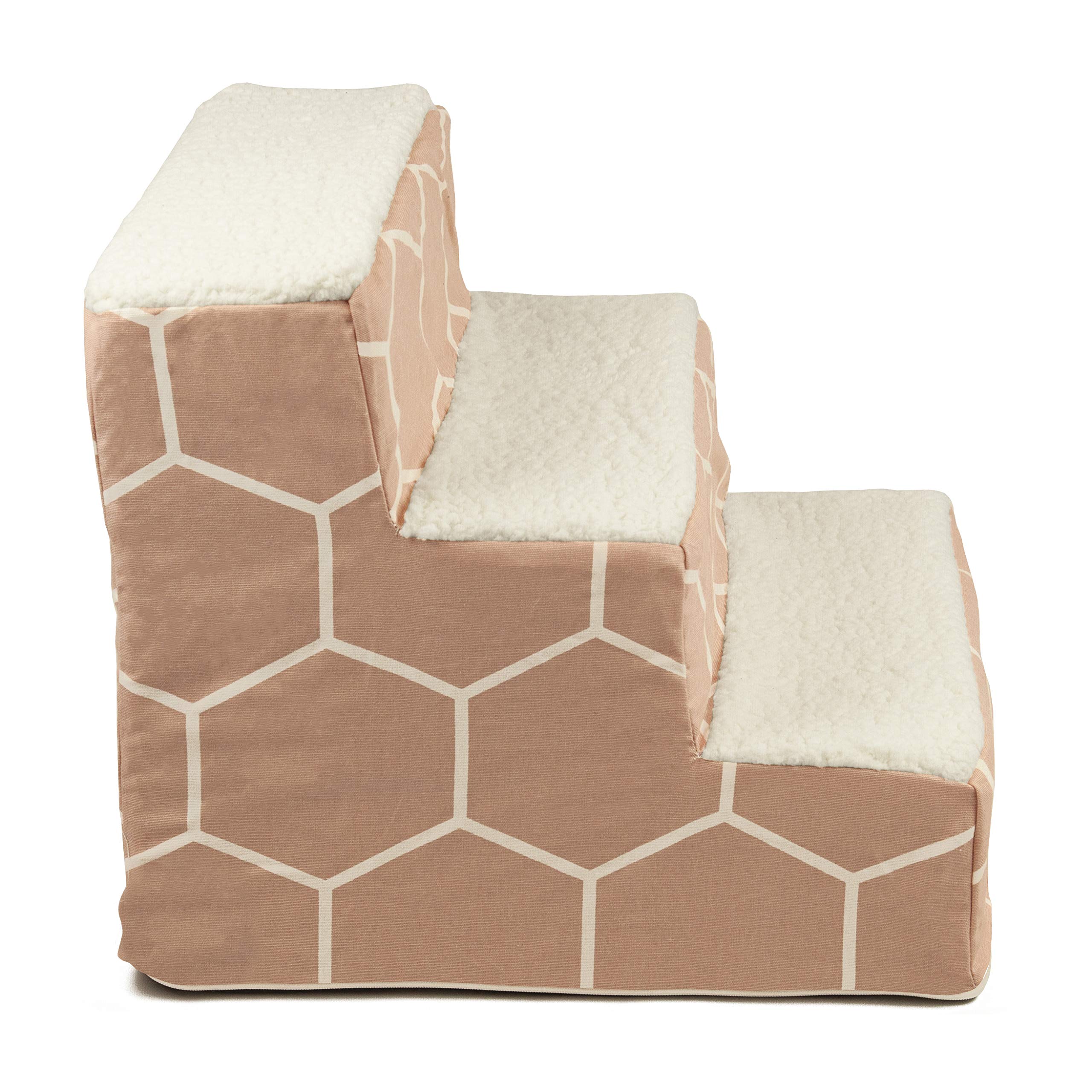Escalones para camas altas de Majestic Pet en rosa blush ideales para mascotas pequeñas