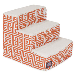 Majestic Pet escalones para perros de tres pasos naranja, acceso seguro a la cama