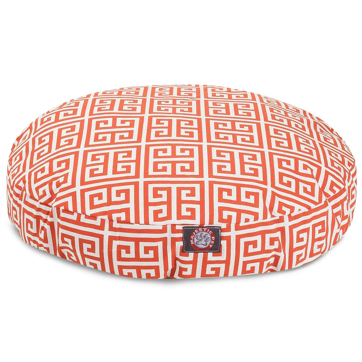 Cama redonda Majestic Pet Orange Towers para interior y exterior, comodidad duradera.