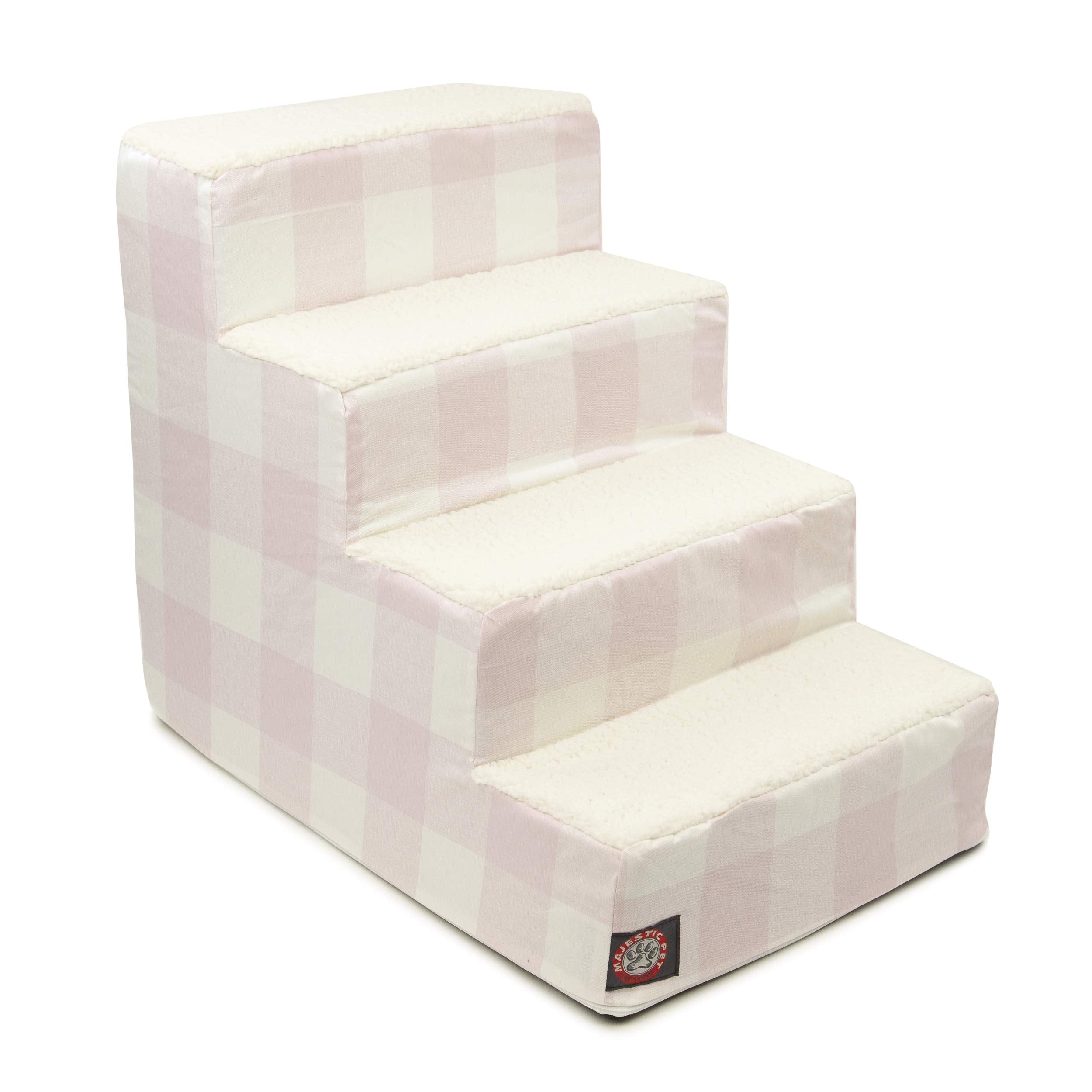 Escalera Majestic Pet de 4 pasos con sherpa suave para subir a cama