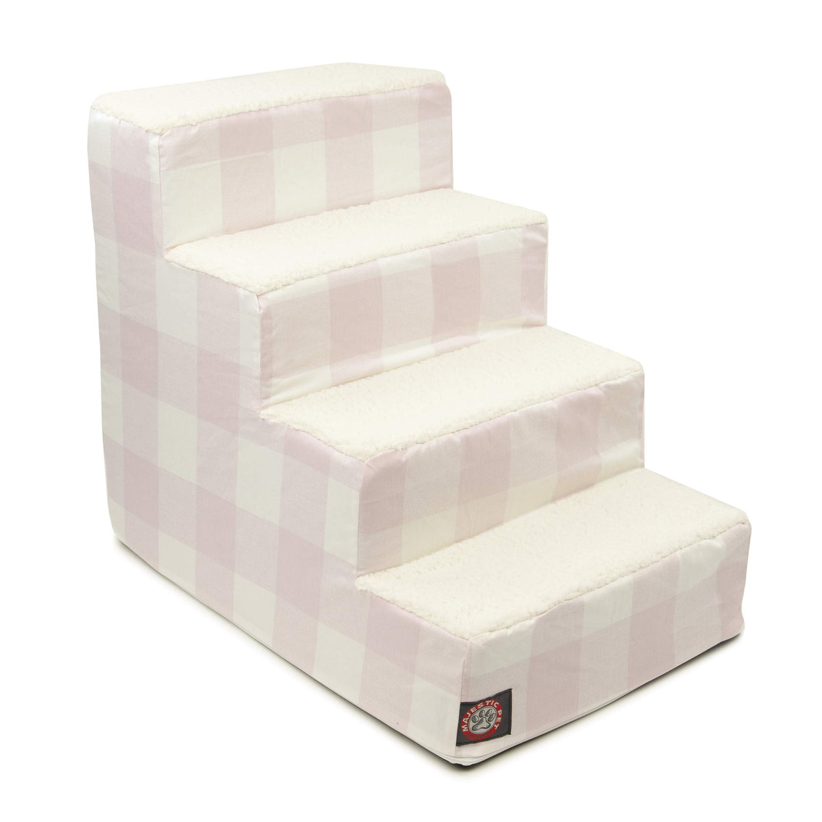 Escalera Majestic Pet de 4 pasos con sherpa suave para subir a cama