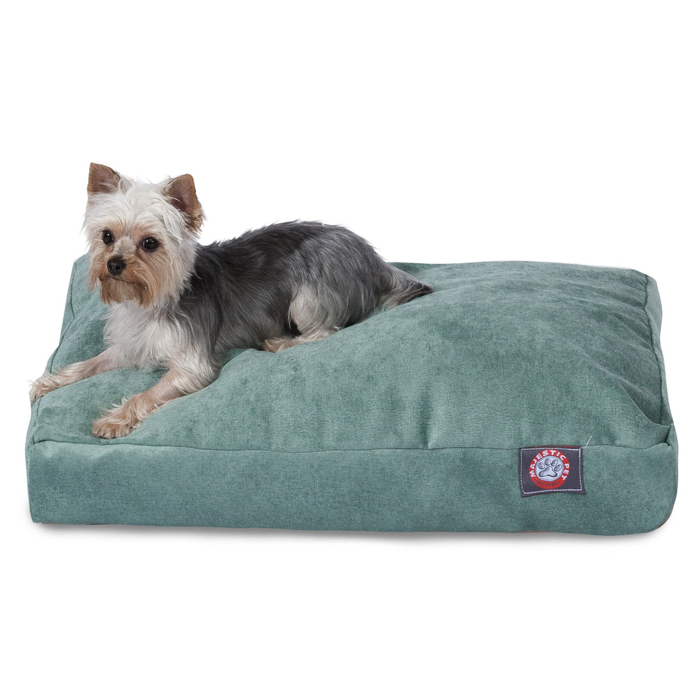 Majestic Pet Villa cama rectangular para perro en azul, suavidad superior para descansar.