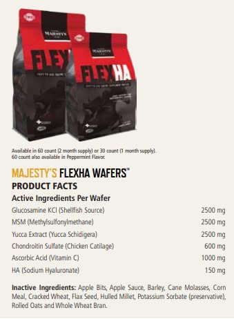 Sabores avena-melaza de Majesty's Flex HA Wafers para mayor aceptación.