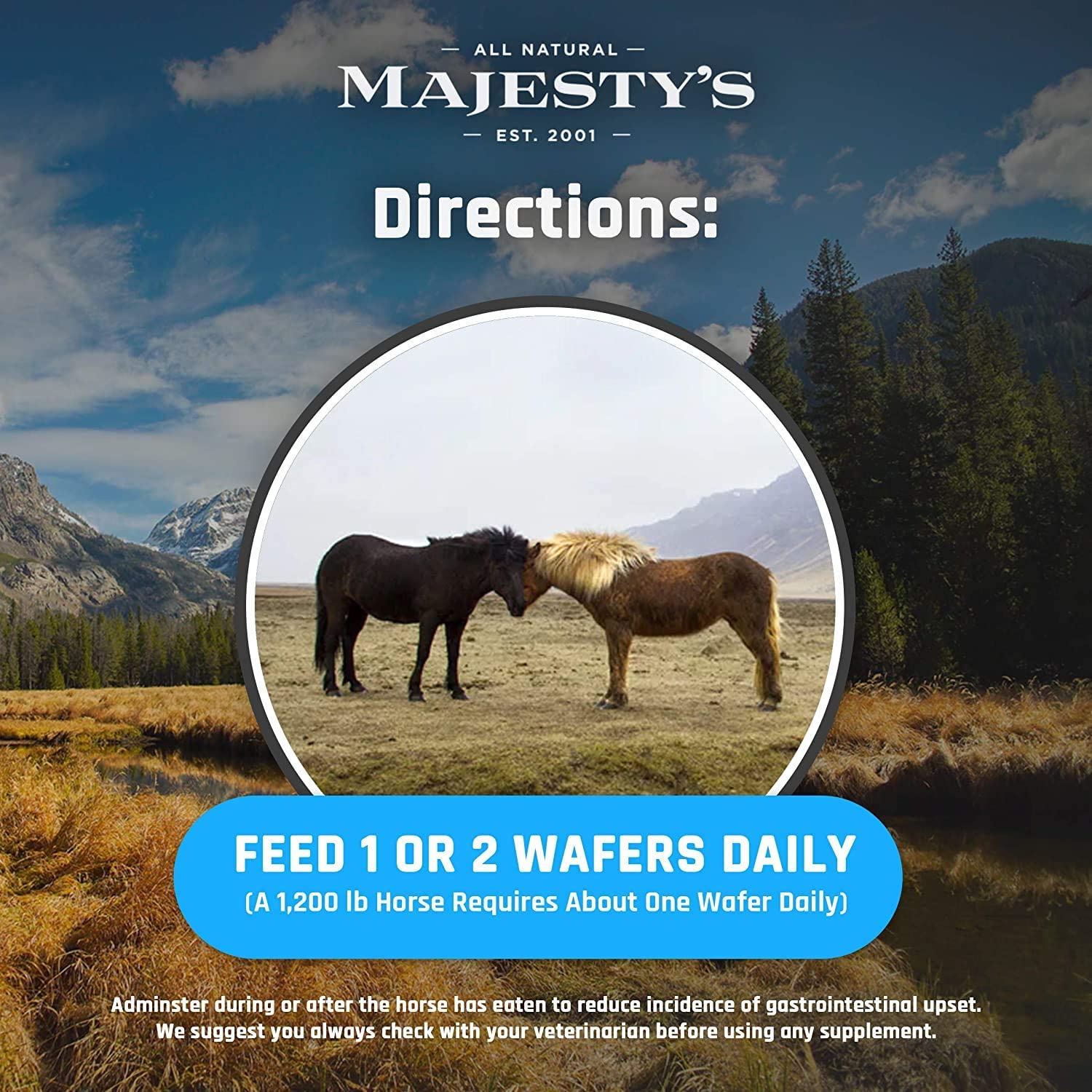 Majesty's KALM+ Wafers: mezcla de melaza, avena y puré de manzana.