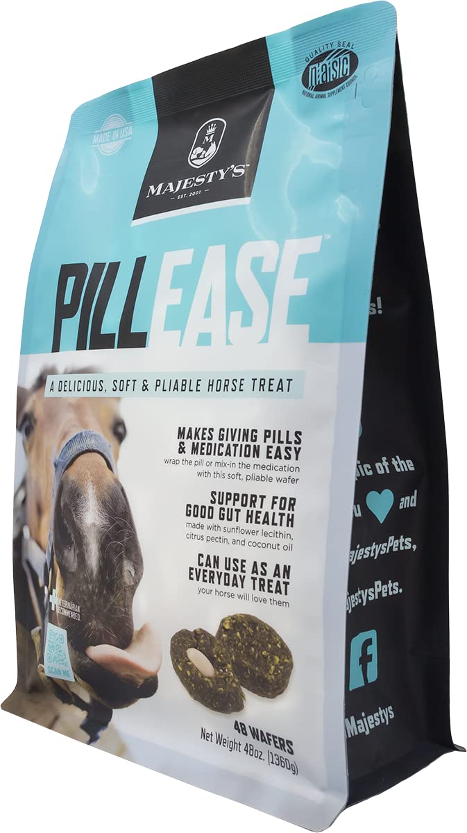 Majesty's PillEase: etiqueta de marca Majesty's para confianza.