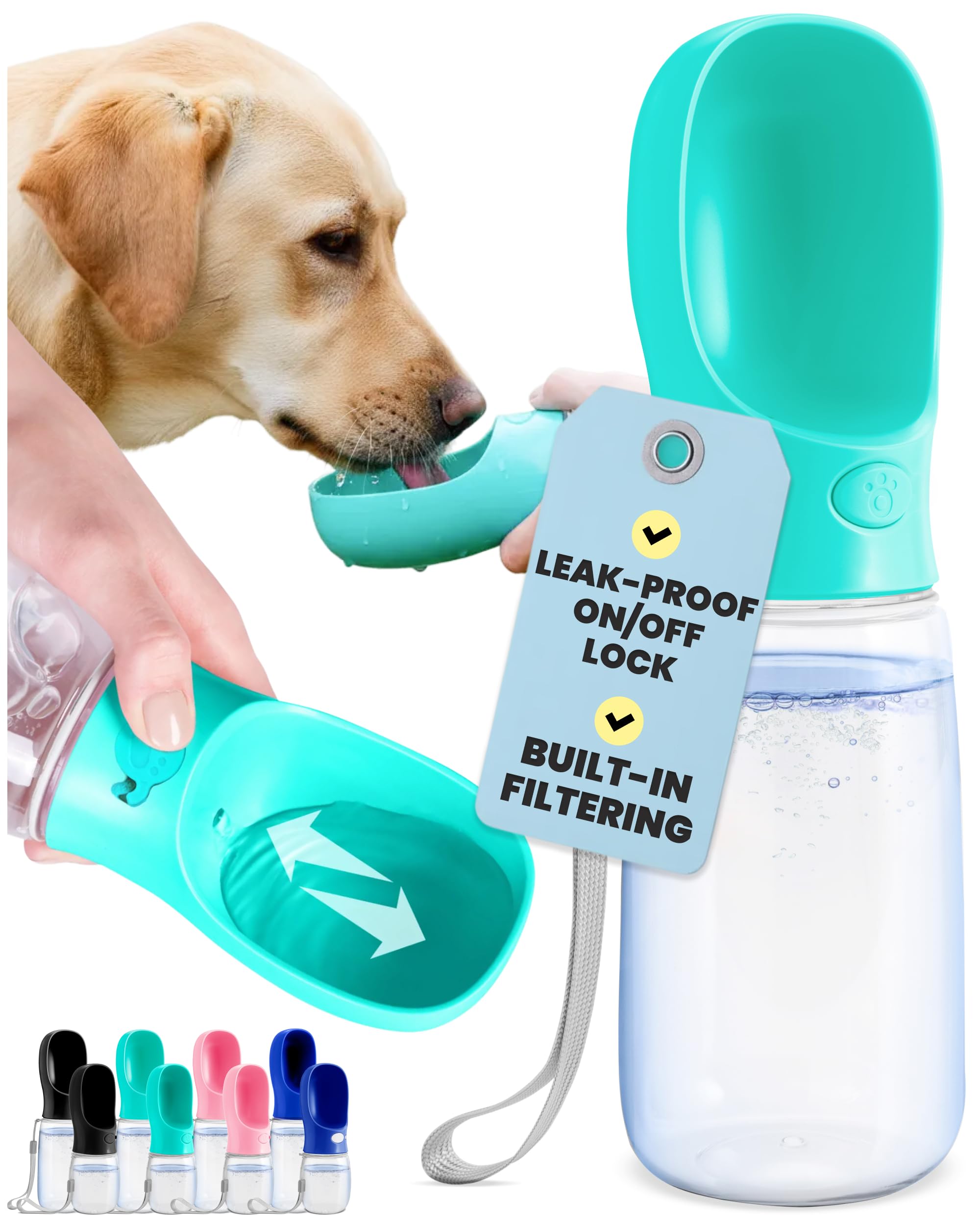 MalsiPree botella-agua-perro-19oz-azul: hidratación rápida durante paseos.