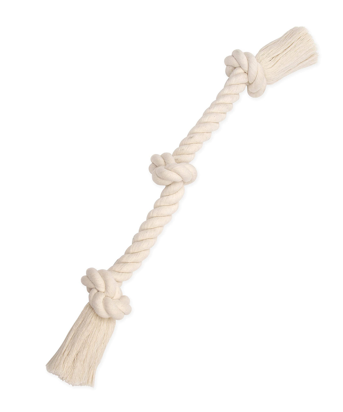 Mammoth Flossy Chews: cuerda de algodón nudo blanco para juego y limpieza suave de dientes