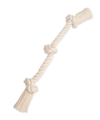 Mammoth Flossy Chews: cuerda de algodón nudo blanco para juego y limpieza suave de dientes