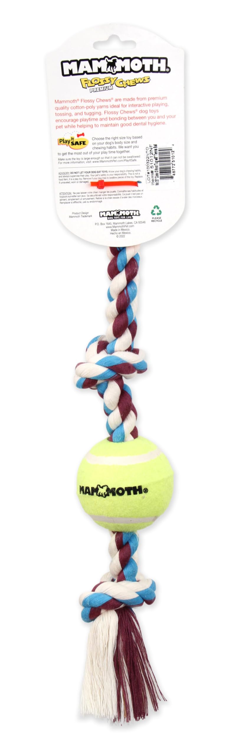 Mammoth Flossy Chews, tamaño mediano para perros de 30 a 50 libras