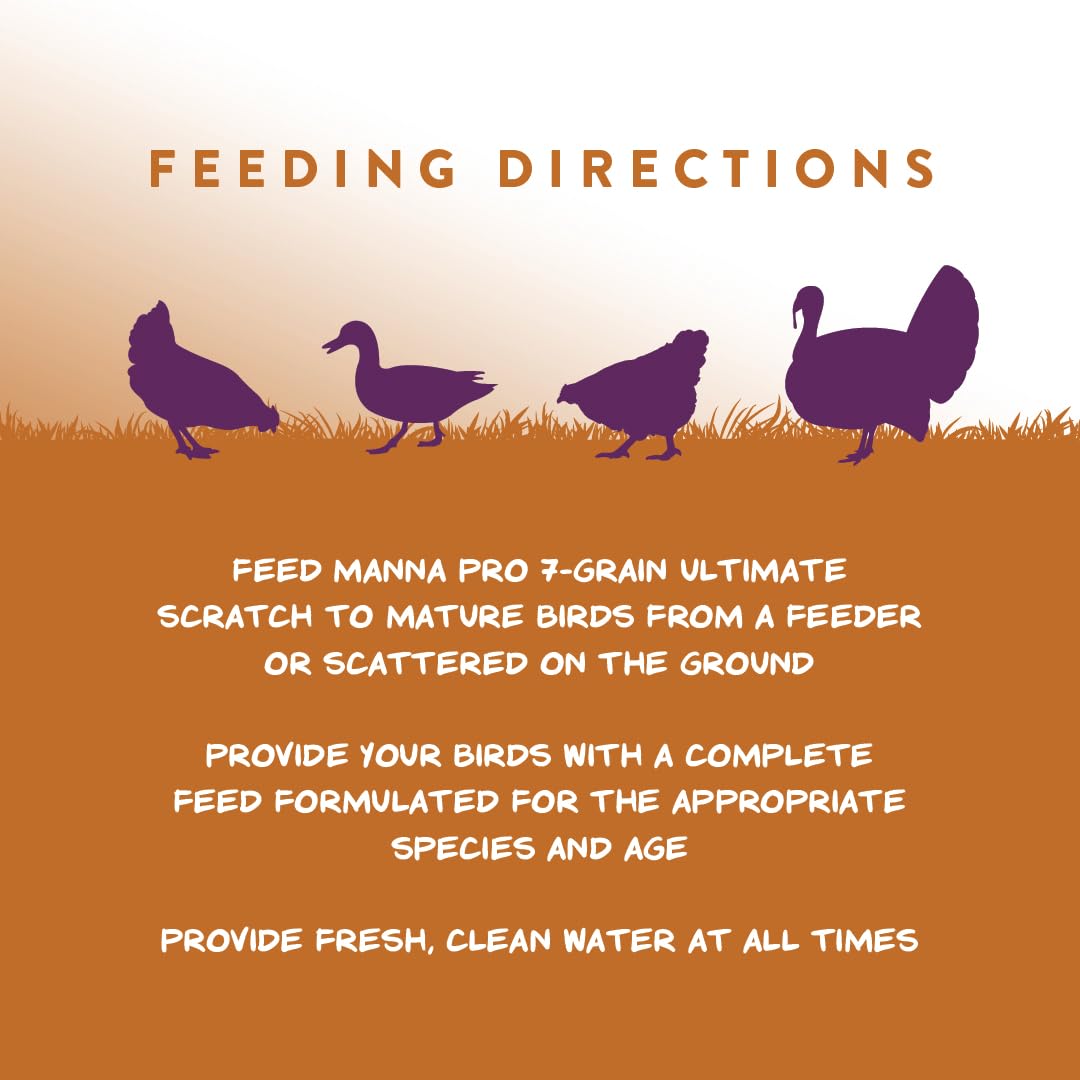 Manna Pro 7-Grain Ultimate Scratch sin colorantes artificiales para aves