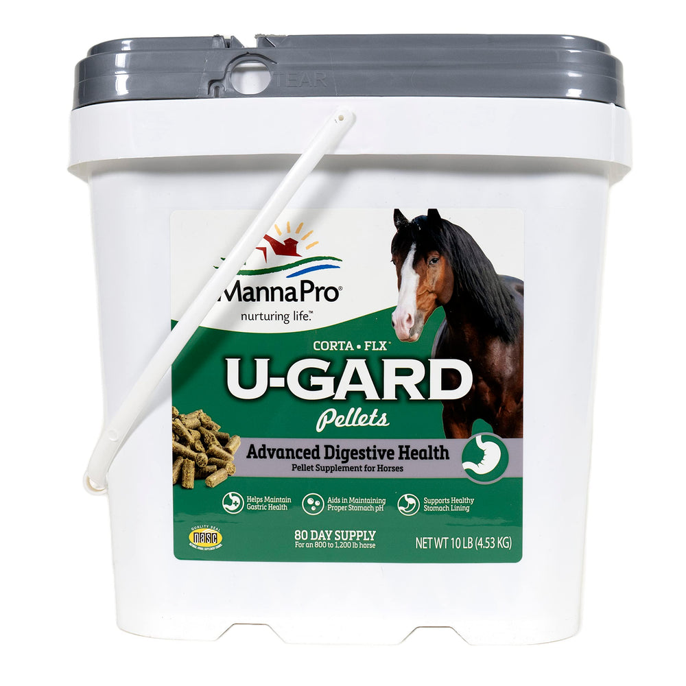 Manna Pro Corta-Flx U-Gard Pellets, bolsa de 10 libras para uso diario en caballos.