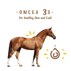 Manna Pro Linaza molida con omega-3 para bienestar general del caballo.