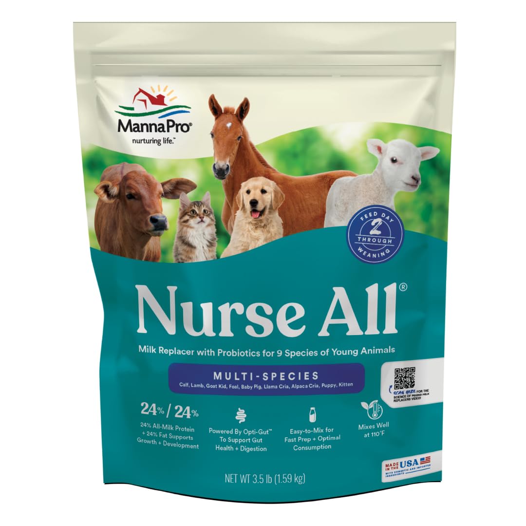 Manna Pro Nurse All en botella lista para alimentar terneros, leche reemplazo y beneficios de nutrición