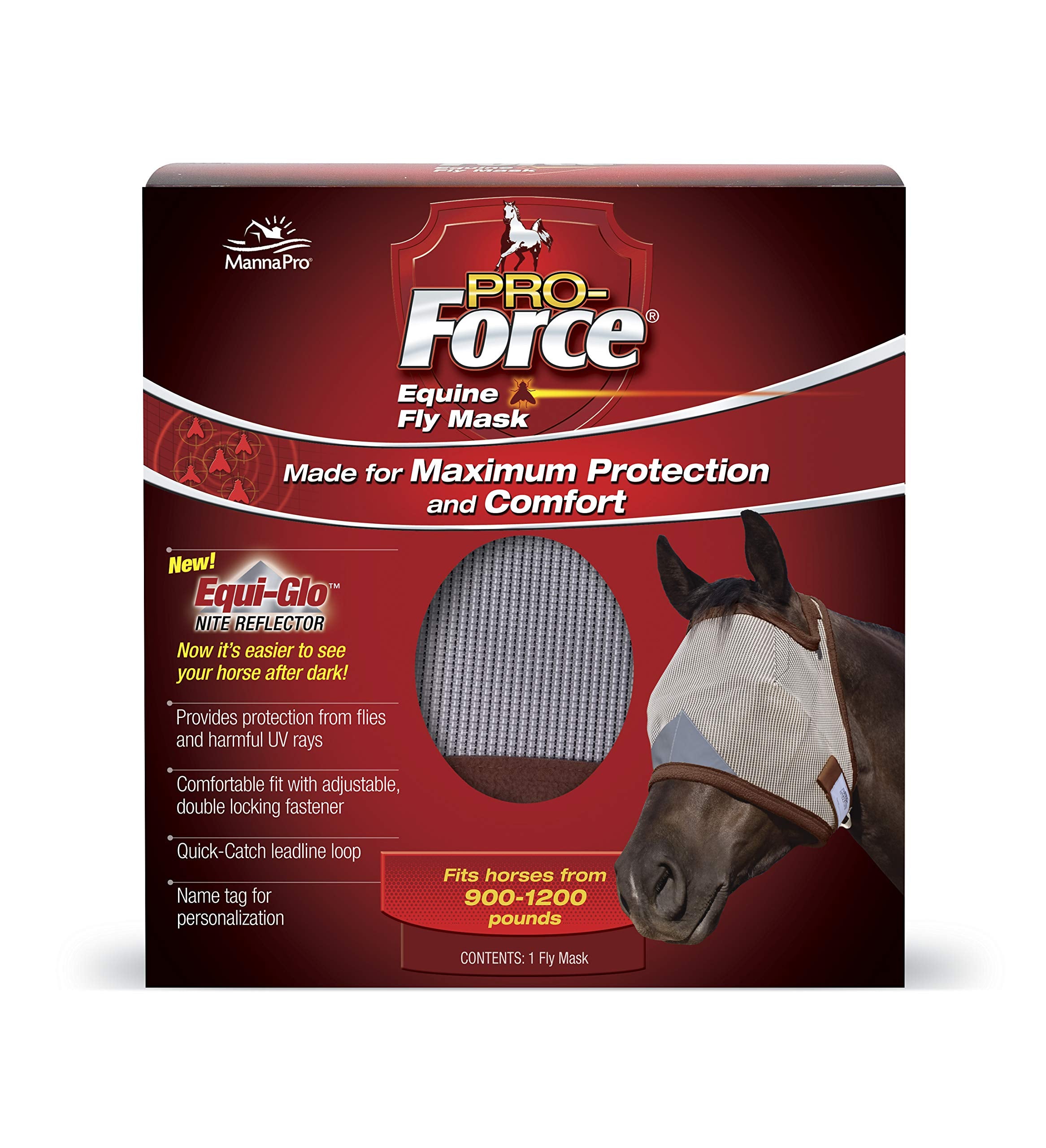 Manna Pro Pro-Force máscara equina con visión clara protegiendo contra moscas
