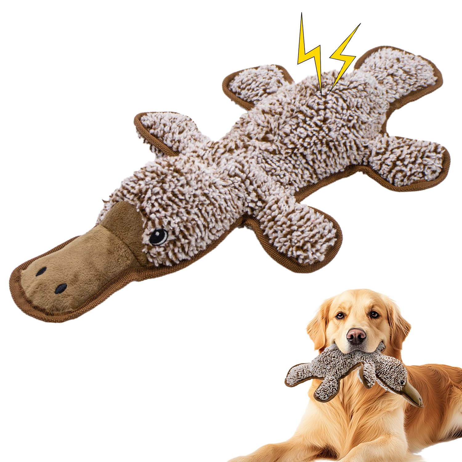 MAOOOOB ornitorrinco sin relleno, entretenimiento seguro para perros.