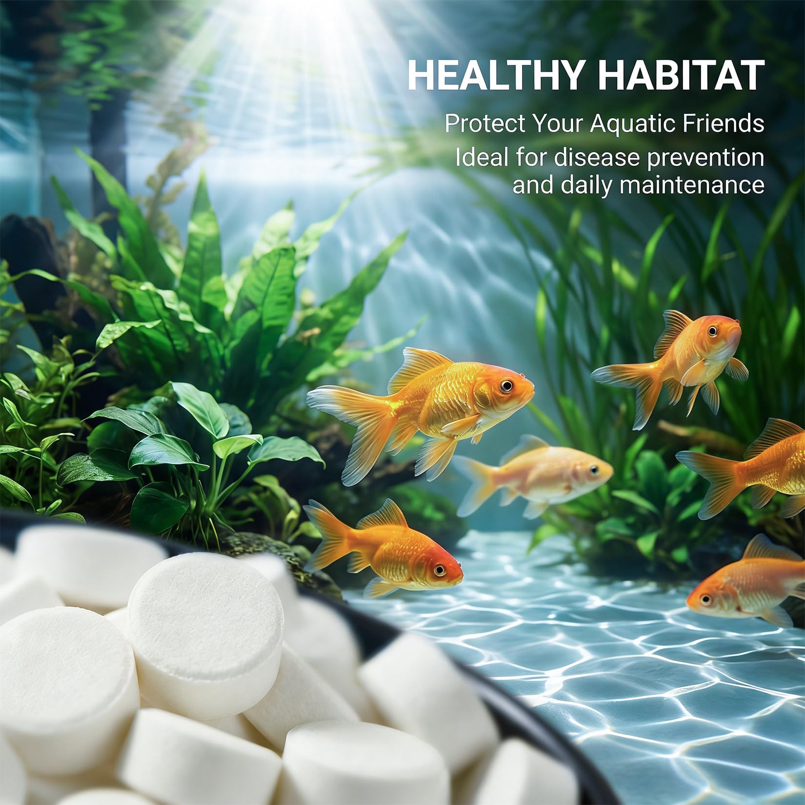 MAQIHAN sal para koi y goldfish, mejora la calidad del agua.