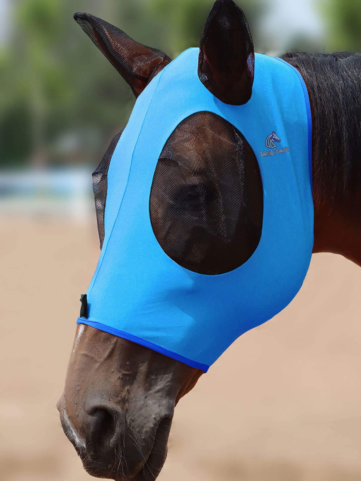 Mask-Tech uso diario en cabalgatas y entrenamientos, reduce pérdidas de equipo.