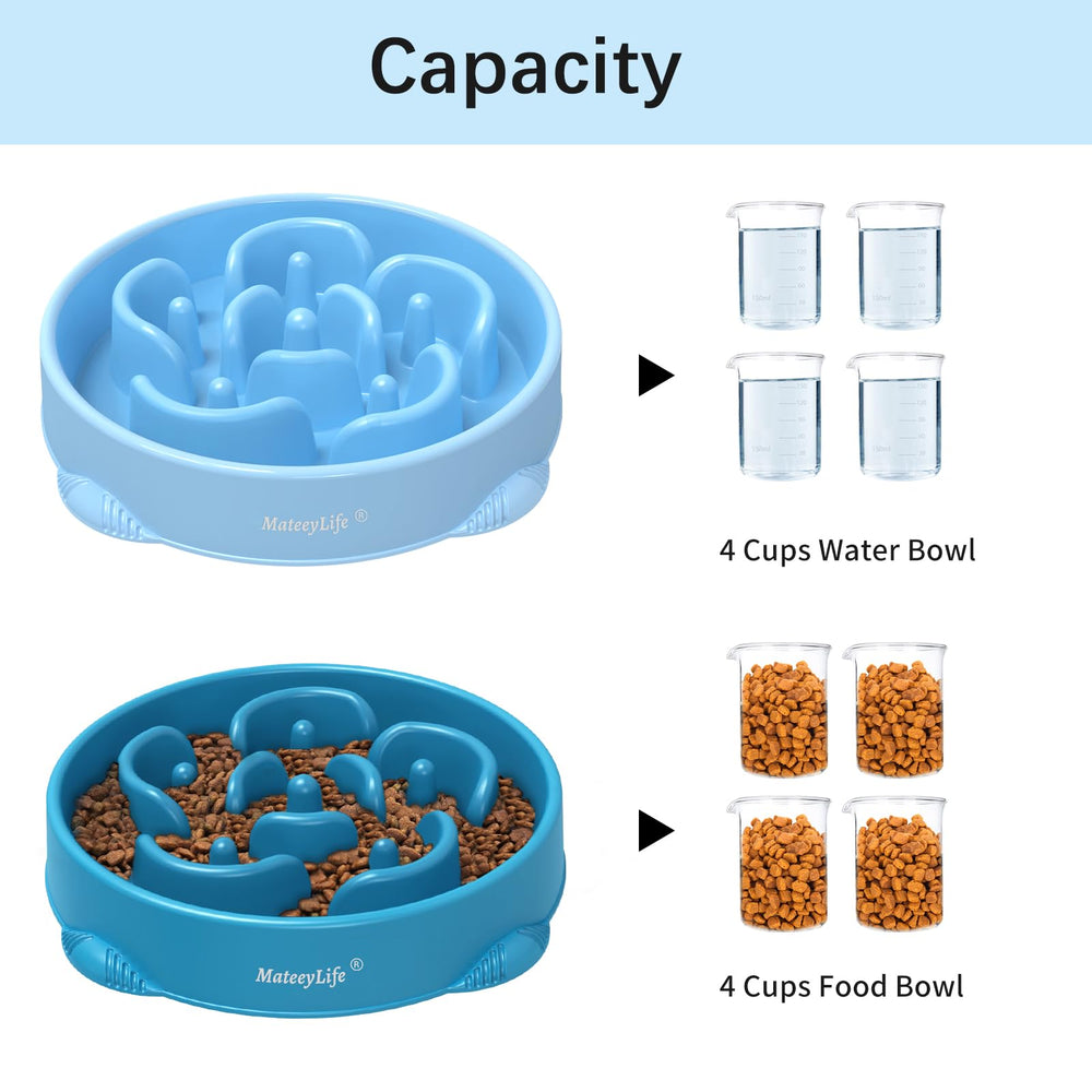 Capacidad de 4 tazas por tazón MateeyLife, ideal para perros grandes.
