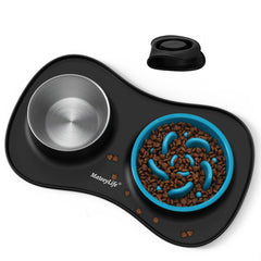 MateeyLife conjunto comedero lento para perros, favorece ingesta pausada y orden en la mesa.
