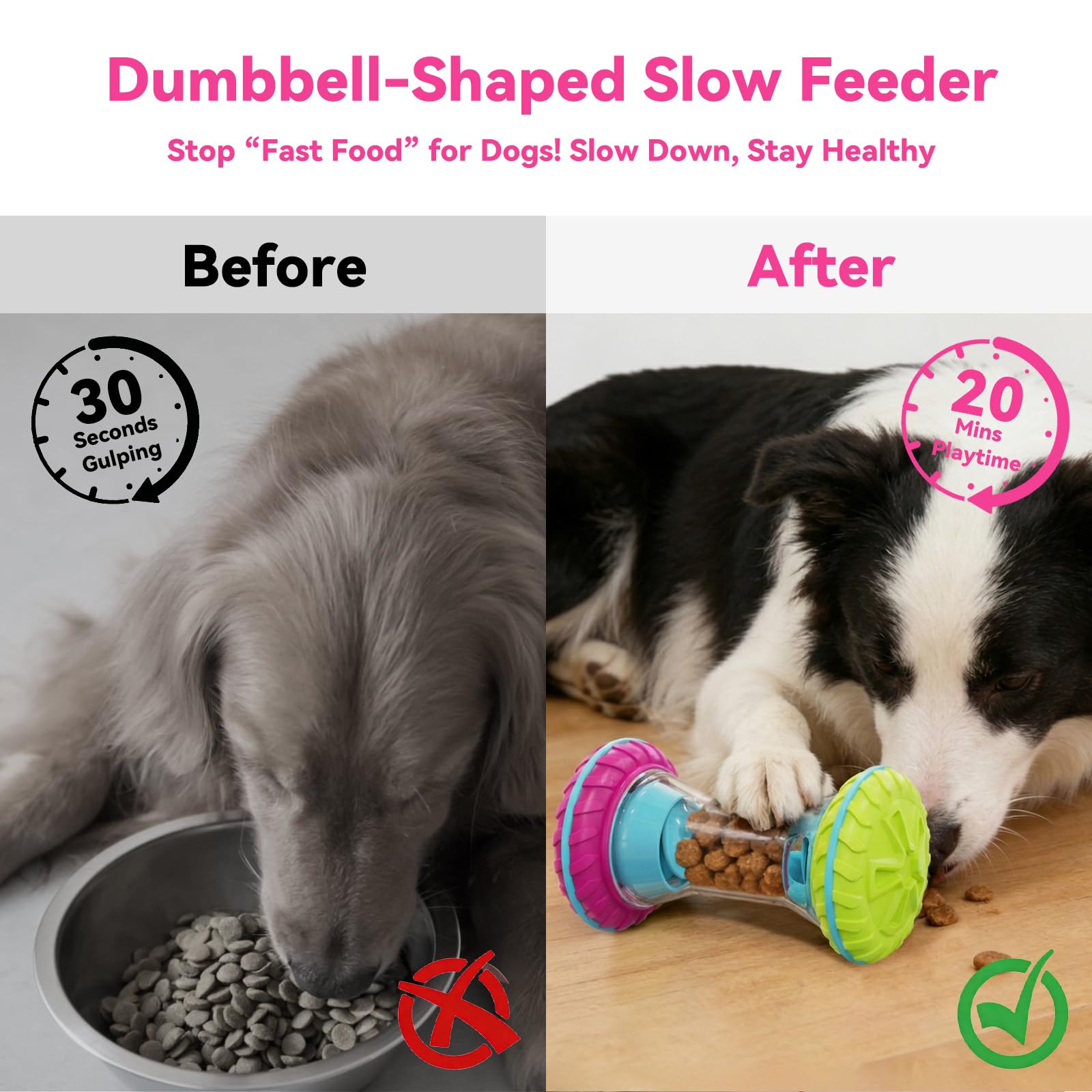 MateeyLife Dispensador de Premios para Perro con Flujo Controlado.