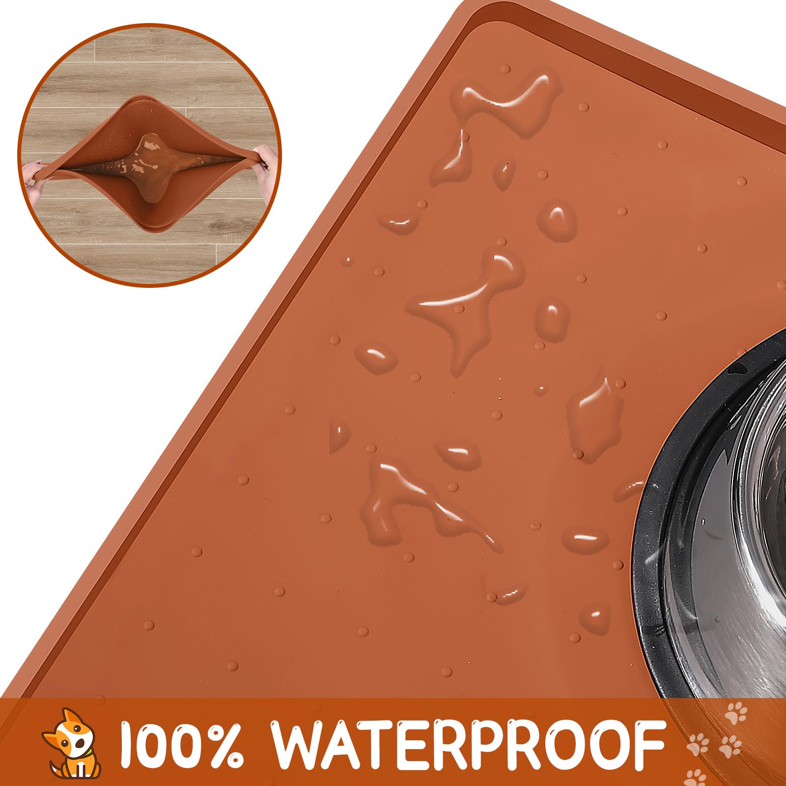 Superficie impermeable MateeyLife evita filtraciones al piso y facilita la limpieza.
