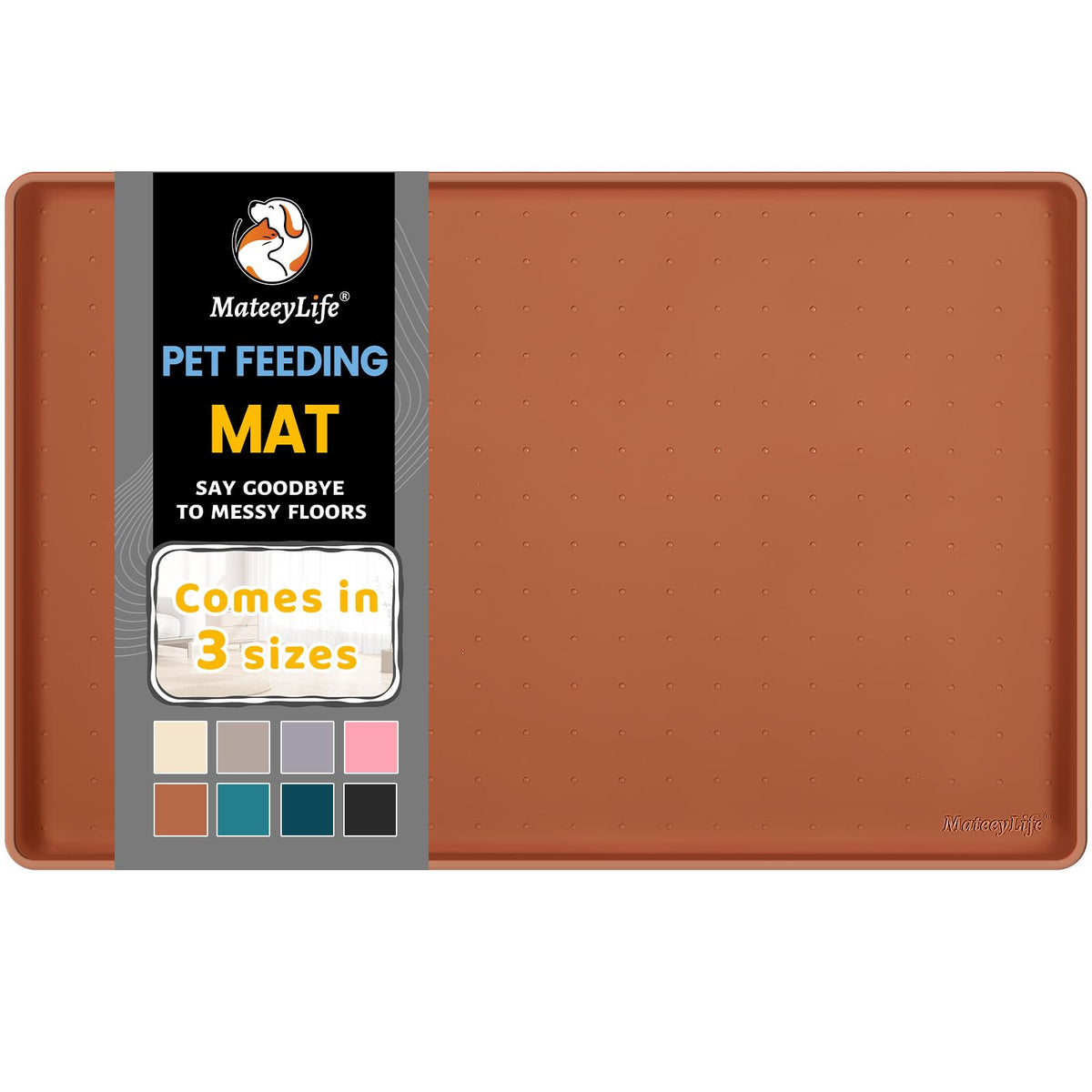 MateeyLife mat silicona para perros con borde alzado mantiene el desorden a raya.