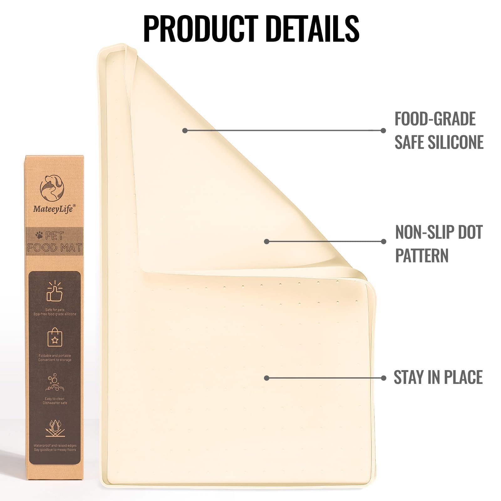 MateeyLife placa silicona antideslizante mantiene el cuenco estable durante la comida.